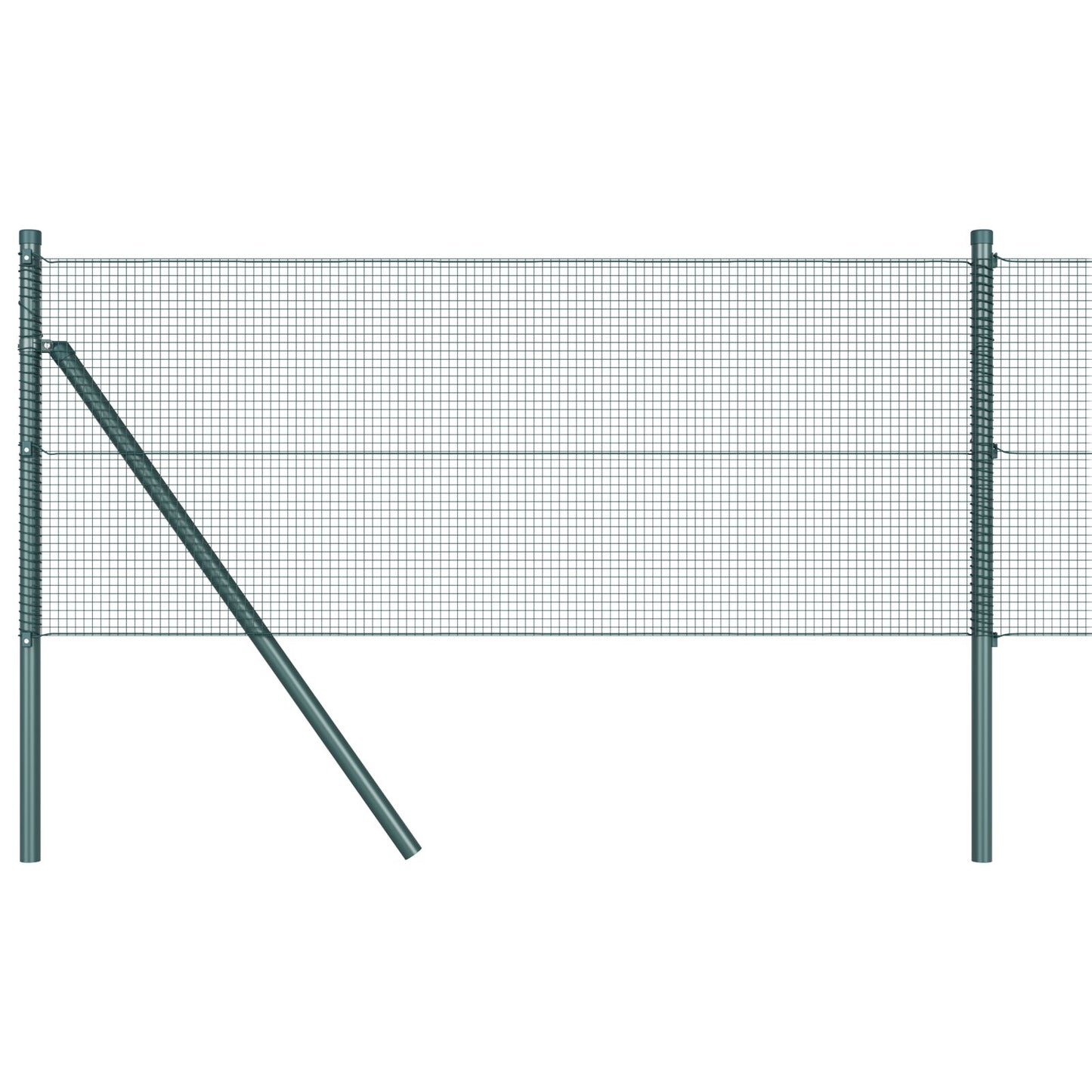 Gelast Draadhek Met 7 Palen Groen 0.6X10 M Staal Gegalvaniseerd Staal