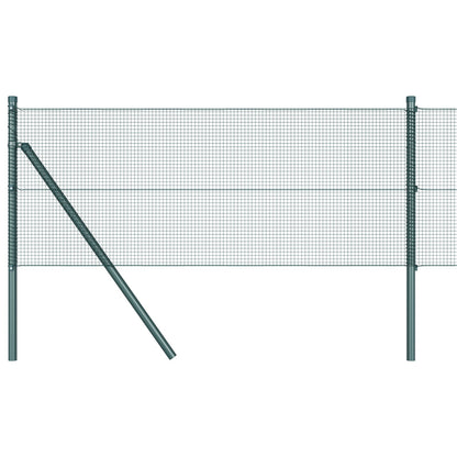 Gelast Draadhek Met 7 Palen Groen 0.6X10 M Staal Gegalvaniseerd Staal