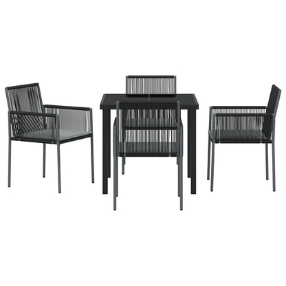 Set Van 3 Zwart Pe Riet, Staal, Polyester Stof Standaard
