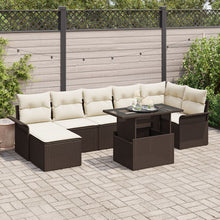 8-Delige Tuinsofa Set Met Kussens Bruin Poly Rattan