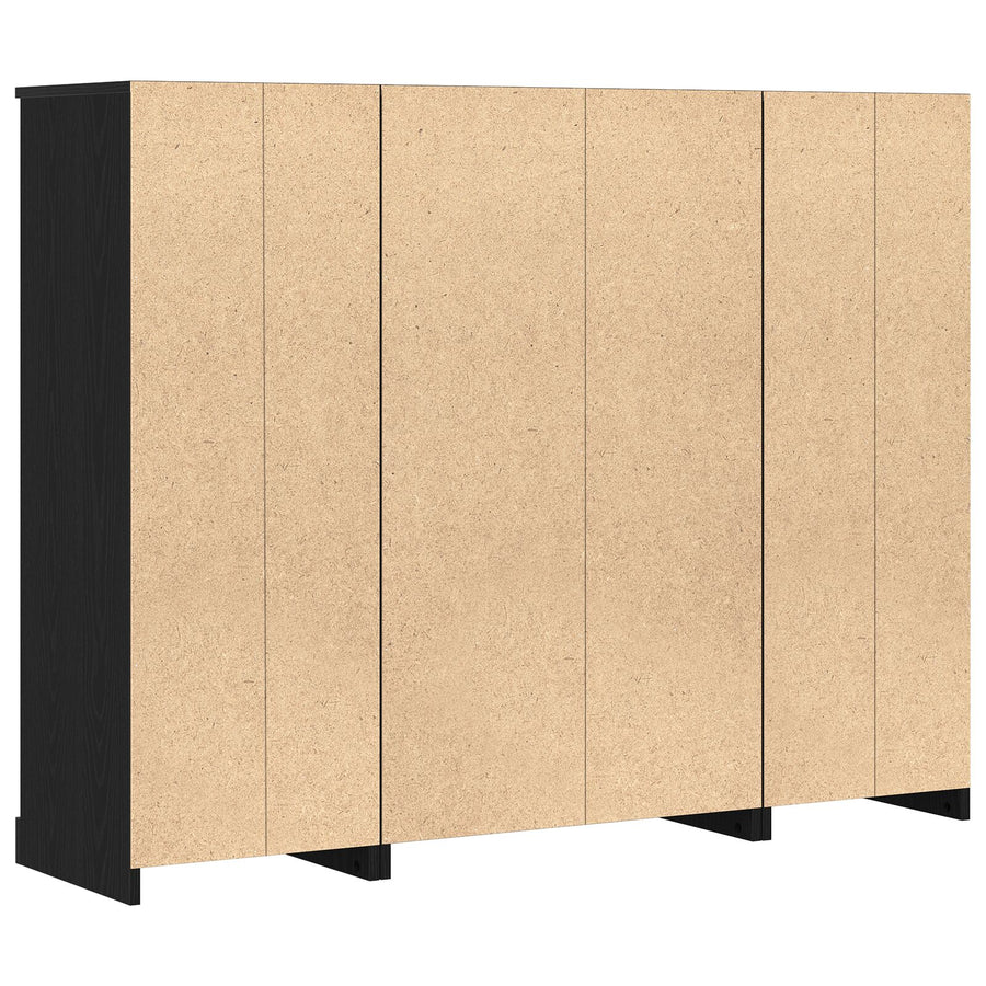 Highboard 132X35,5X103,5 Cm Gelaagd Hout Zwart eiken