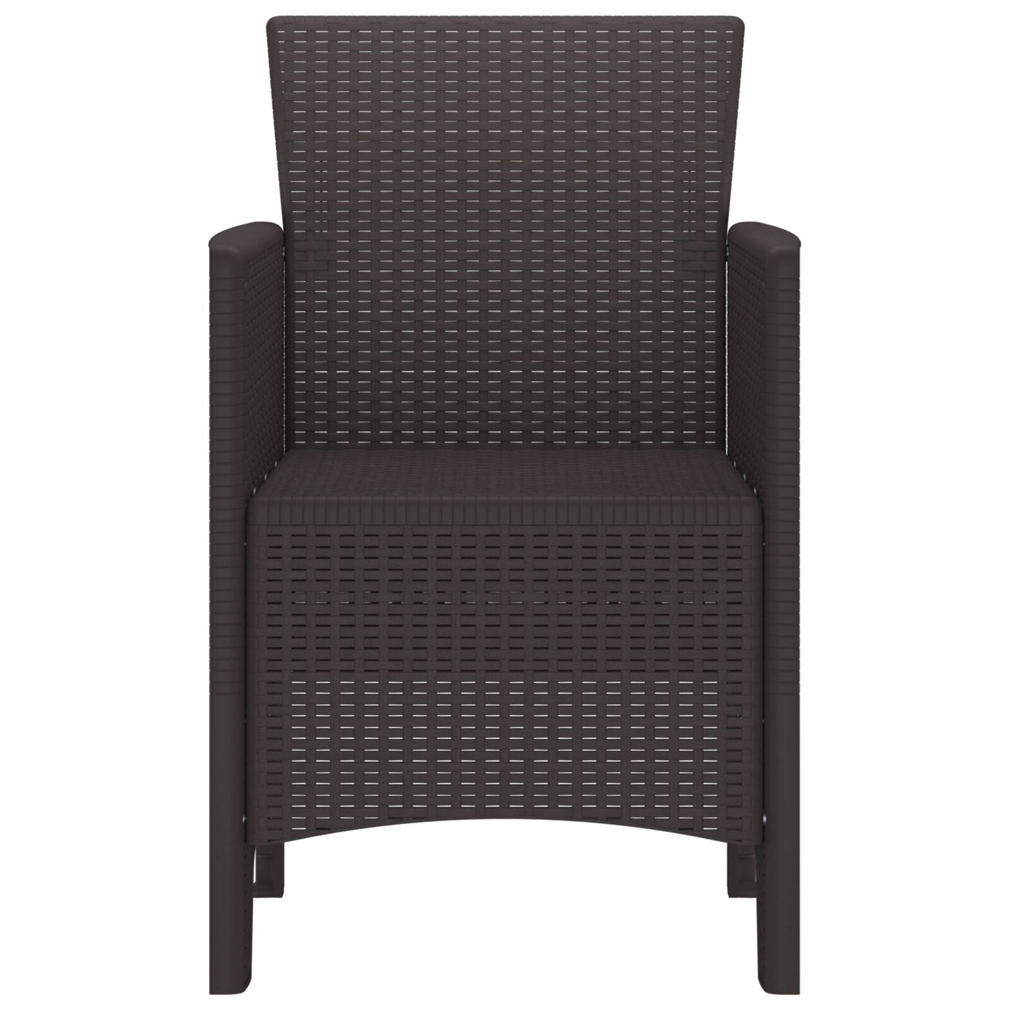 Tuinstoelen 4 Stuks Poly Rattan zonder kussen Bruin