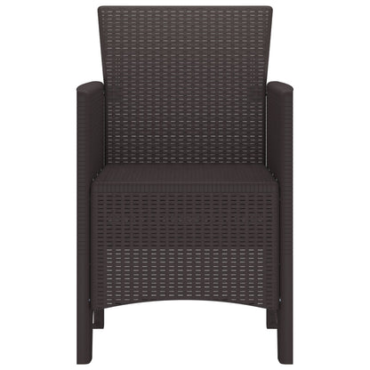 Tuinstoelen 4 Stuks Poly Rattan zonder kussen Bruin