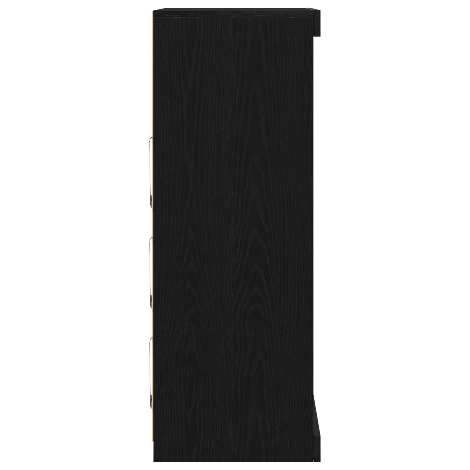 Dressoir Met Led-Verlichting Zwart Eiken 60,5X37X100 Cm