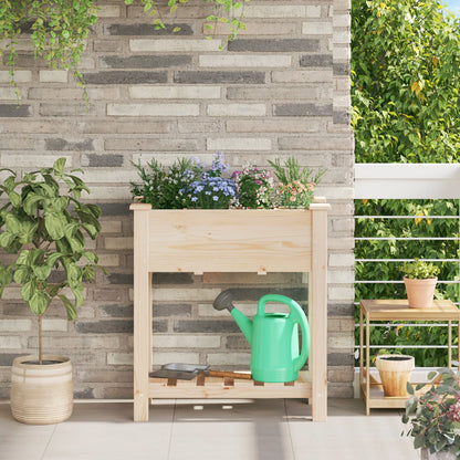Tuinplantsoen Met Rasters 71X37X76 Cm Massief Hout Vuren 71 x 37 x 76.5 cm