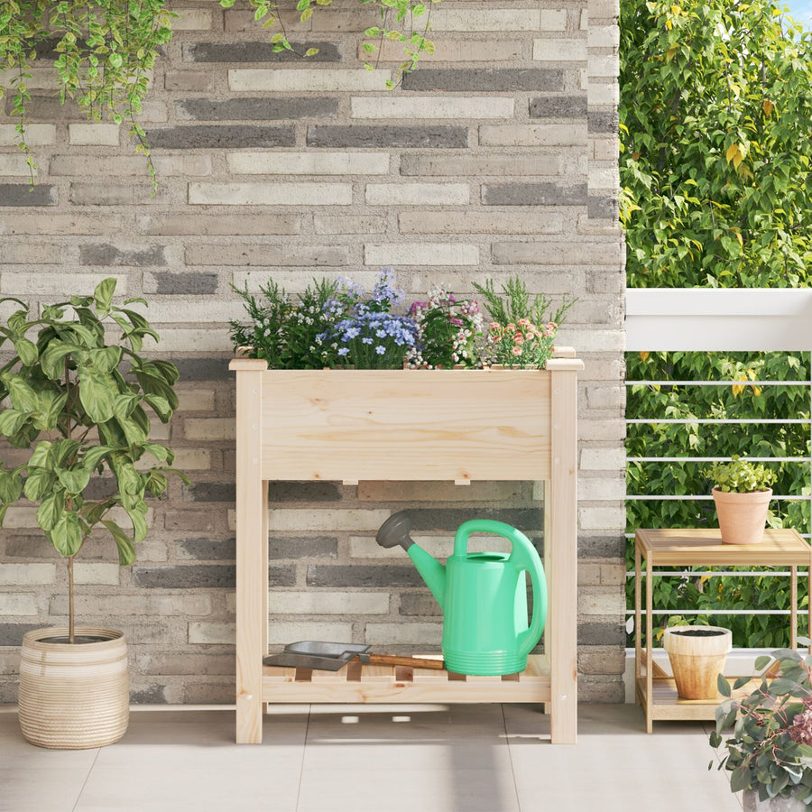 Tuinplantsoen Met Rasters 71X37X76 Cm Massief Hout Vuren 71 x 37 x 76.5 cm