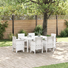 Tuinset 7 delig polyrattan wit