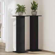 Plantenstandaard 2 stuks zwart eiken 30x30x95 cm