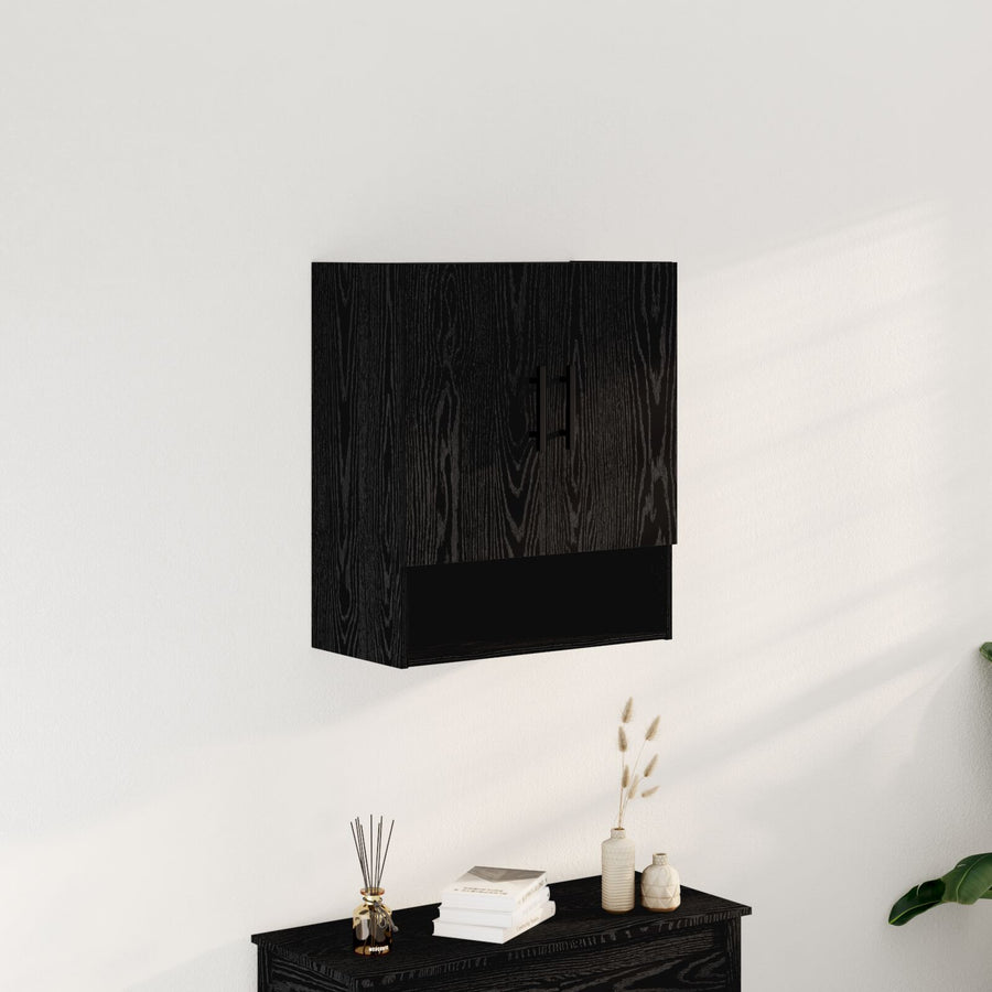 Wandkast Zwart Eiken 60X31X70 Cm Engineered Hout
