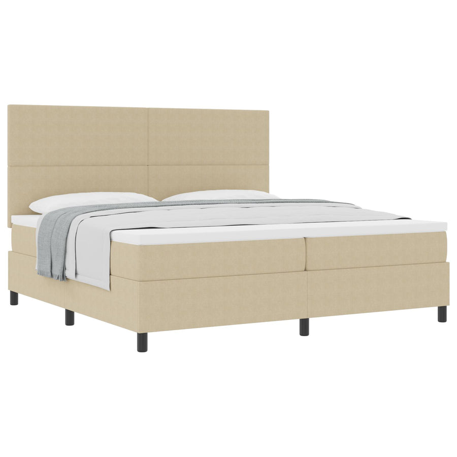 Boxspringbed Met Matras Lichtgroen Grijs 200X200 Cm Corduroy Stof