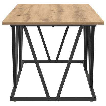 Salontafel Artisan Eiken 100X50X40 Cm Gemaakt Van Hout En Metaal Ambachtelijk eiken