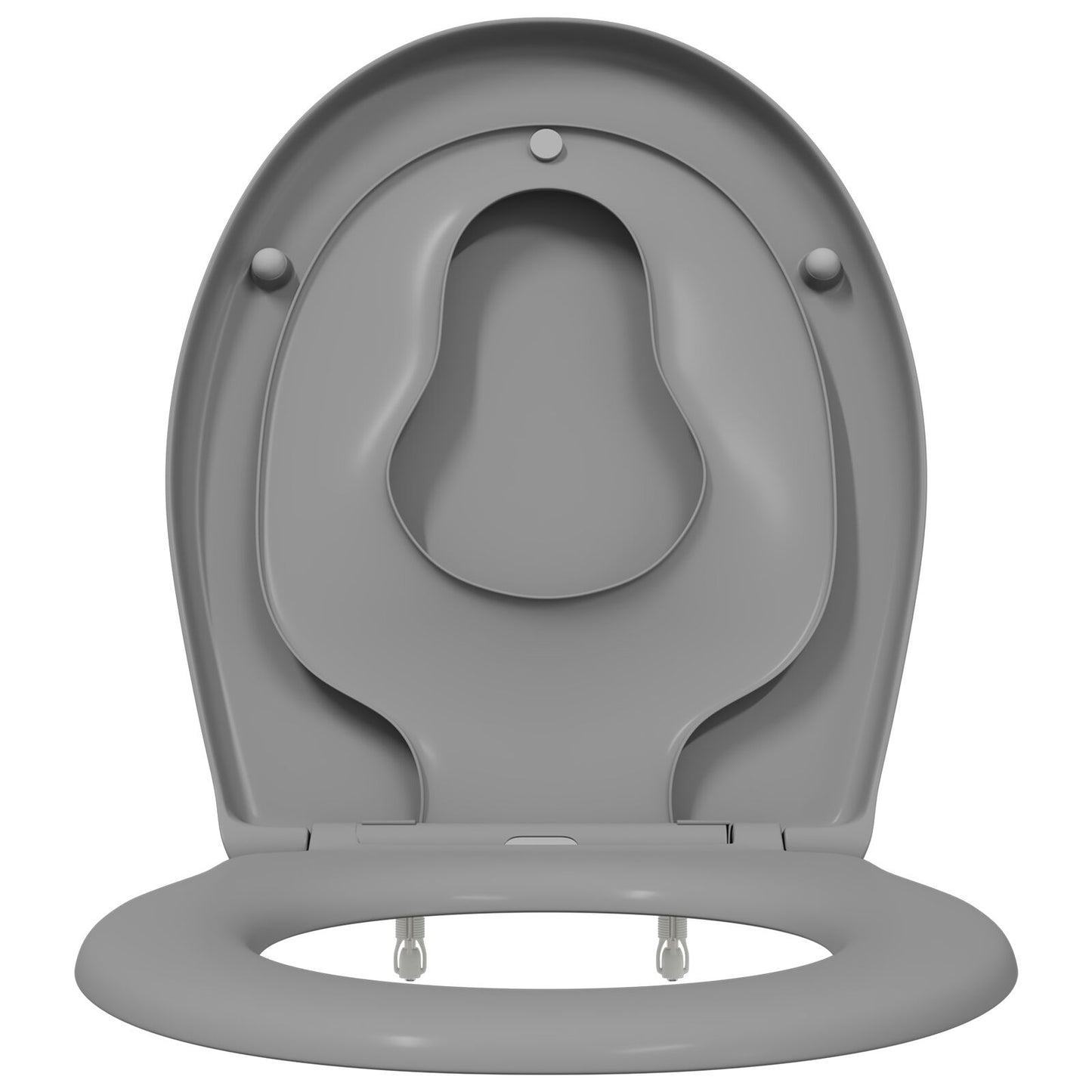 Familie Wc-Bril Met Kindertoiletbril Snelle Ontgrendeling Duroplast Grijs