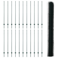Afzetpalen 11 Stuks U-Channel Groen 160 Cm Staal,  Zeshoekige Omheining Groen 1.6X50 M Staal