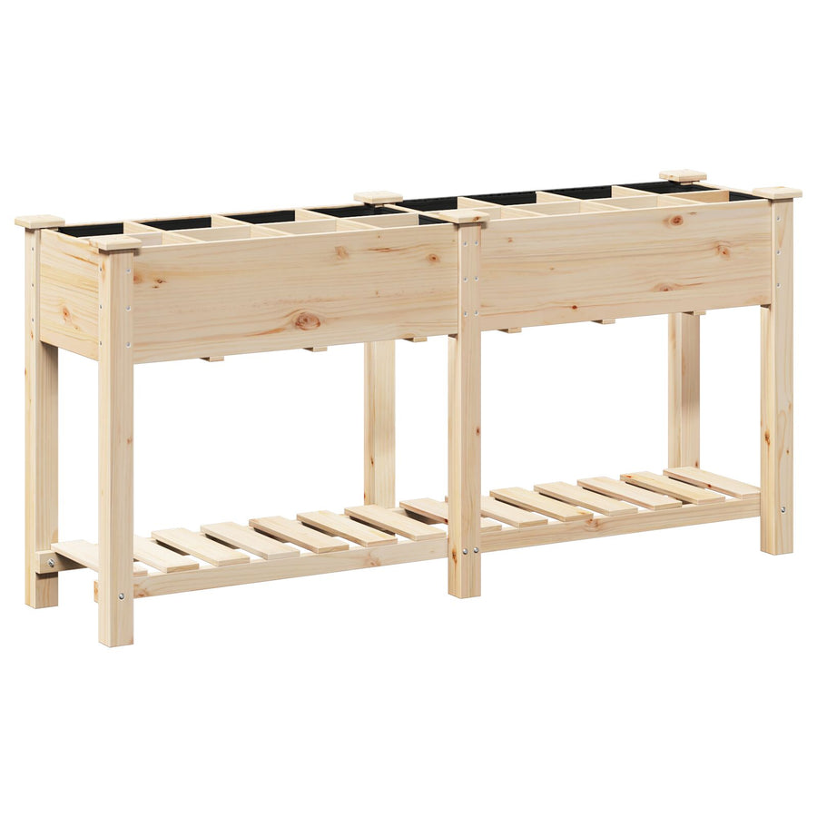 Tuinbak Met Rasters 161X43X76 Cm Massief Vurenhout 161.5 x 45 x 76.5 cm
