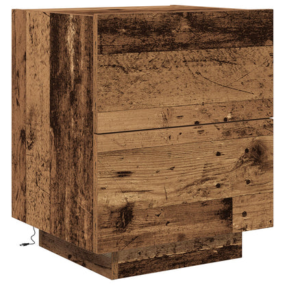Bedside Cabinets Met Led Lichten 2 Stuks Oude Hout 45X40X55 Cm