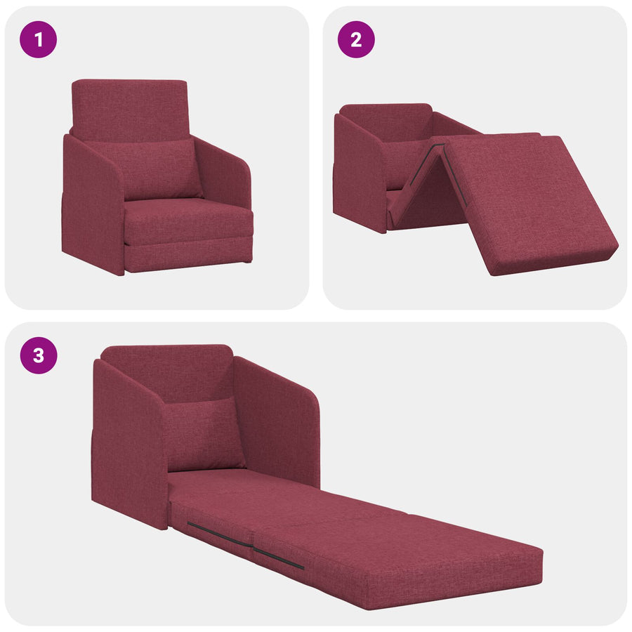 Vloer Sofa Bed 2-In-1 65X80X83 Cm Stof Bordeauxrood