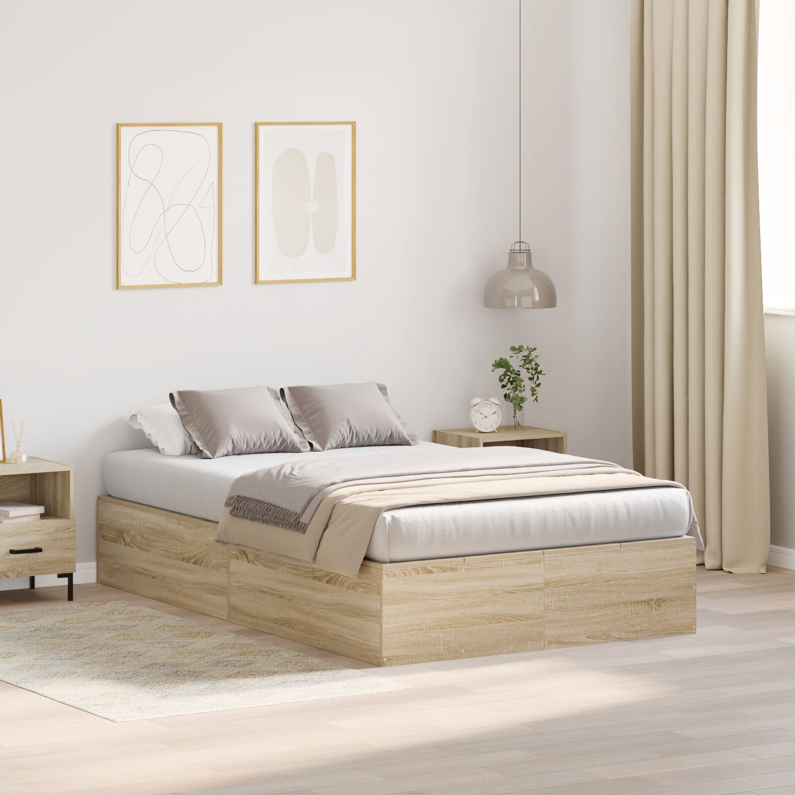 Opbergbedframe Sonoma Eiken 120 x 200 cm