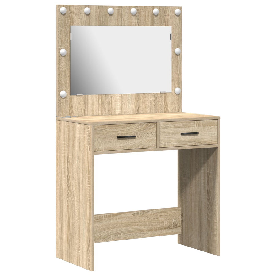 Kaptafel Met Led-Verlichting Sonoma eiken 78.5 x 41 x 135 cm