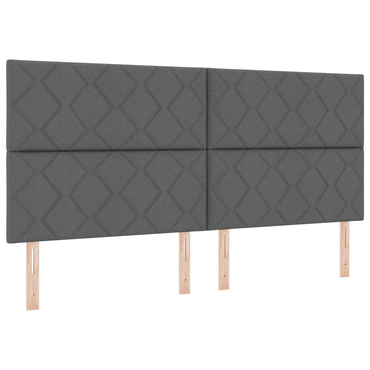 Hoofdbord met Diamant Blokken Ontwerp in Donkergrijs, 200 cm Stof