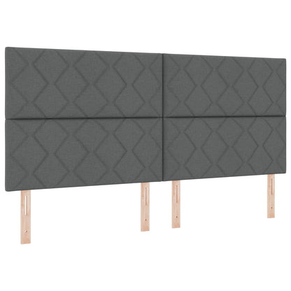Hoofdbord met Diamant Blokken Ontwerp in Donkergrijs, 200 cm Stof