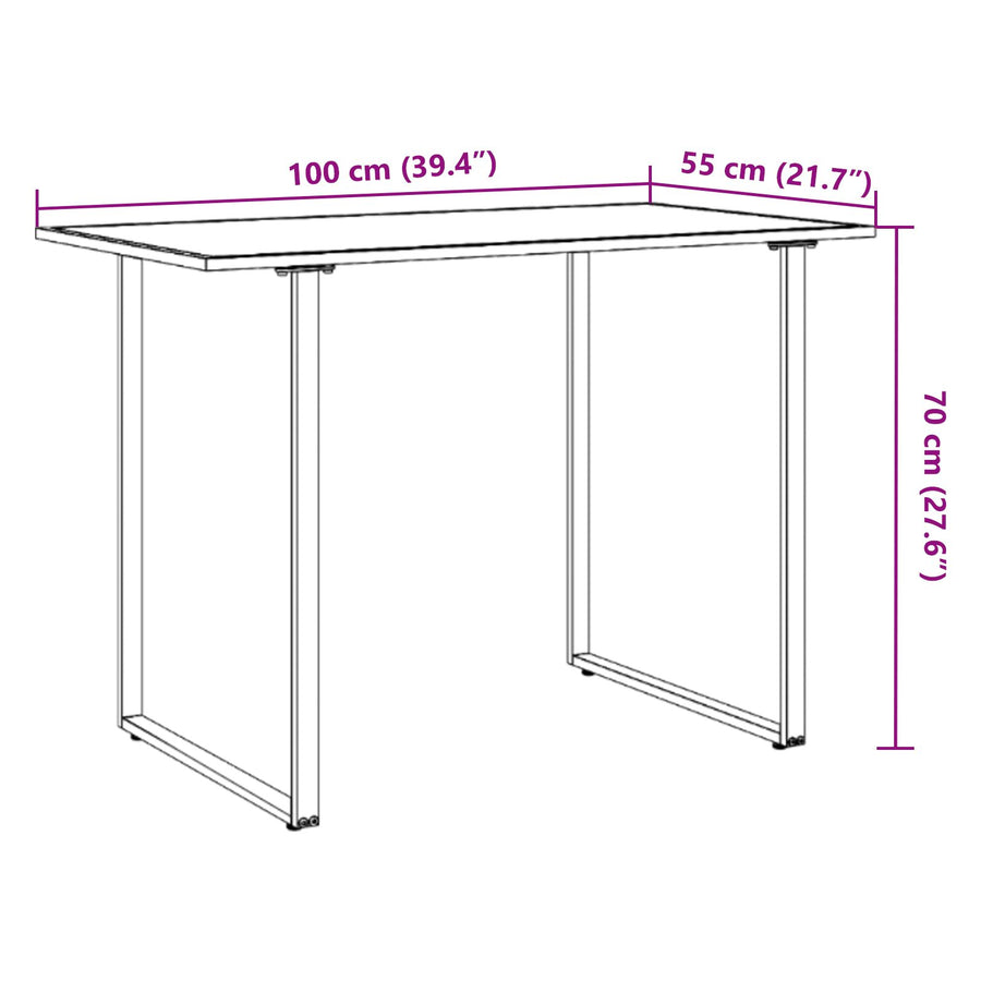 Tuin Tafel 100X55X70 Cm Dpc En Staal Grijs