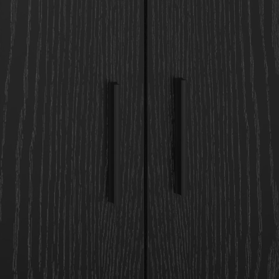 Opslagbedframe Zwart Eiken 80X200 Cm
