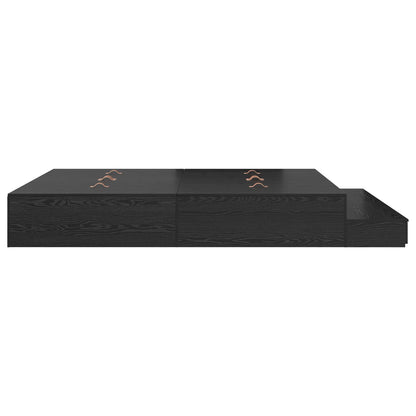 Opbergbedframe Zwart Eiken Bewerkt Hout 236,5 X 200 X 31,5 Cm Artisanaal Eiken