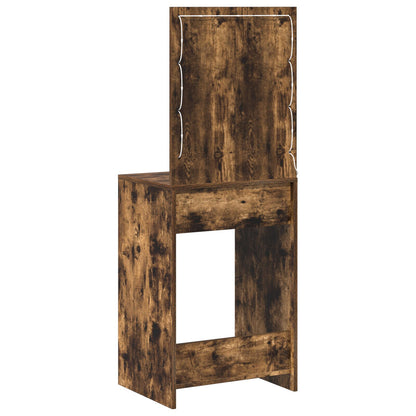 Kaptafel Met Led-Verlichting Gerookt Eiken 50 x 41 x 135 cm
