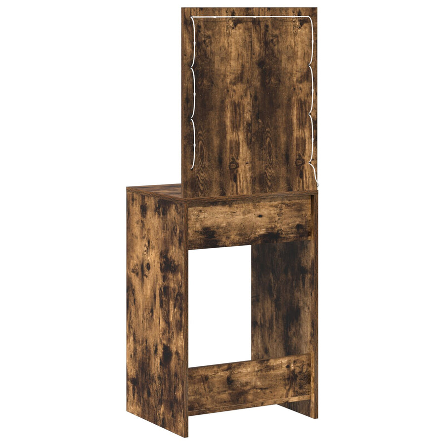 Kaptafel Met Led-Verlichting Gerookt Eiken 50 x 41 x 135 cm