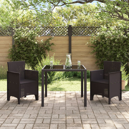 Tuinstoelen 2 Stuks Poly Rattan zonder kussen Bruin
