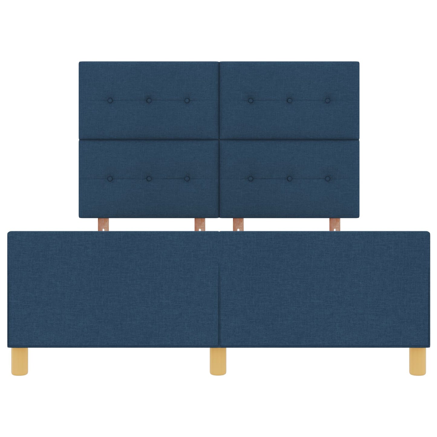 Bedframe Blauw 160X200 Cm Stof Crème
