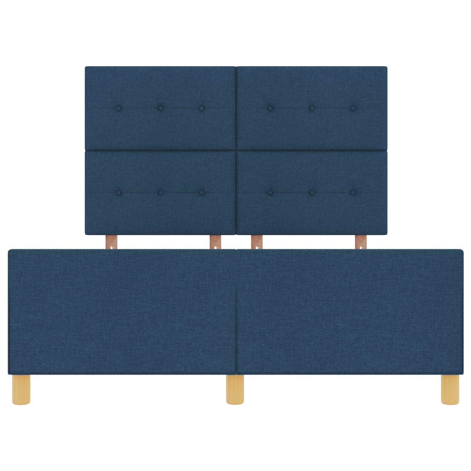 Bedframe Blauw 160X200 Cm Stof Crème