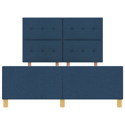 Bedframe Blauw 160X200 Cm Stof Crème