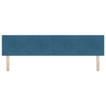Hoofdbord Met Knopen Fluweel Donkerblauw 200 cm Laag hoofdbord