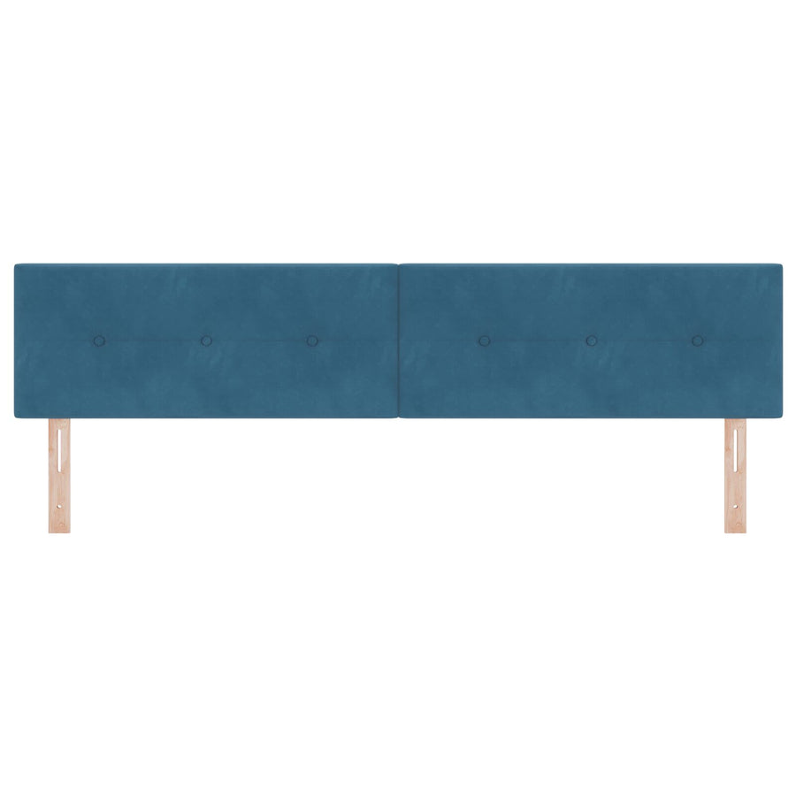 Hoofdbord Met Knopen Fluweel Donkerblauw 200 cm Laag hoofdbord