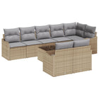 Tuinset polyrattan 9-delig beige