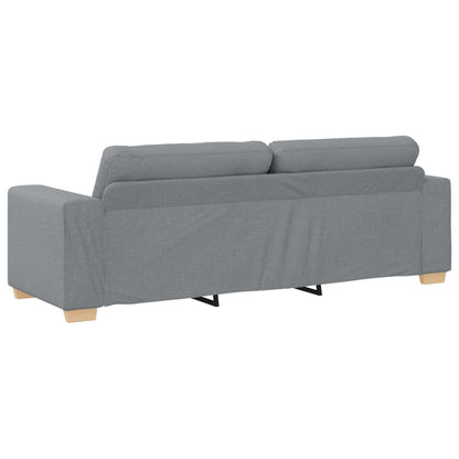 3-Delige Sofa Set Met Kussens Stof Lichtgrijs