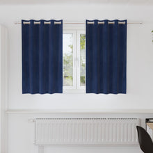 Blackout Gordijnen 2 Stuks E Velours Donkerblauw 140 x 140 cm met oogjes