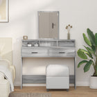 Kaptafel met spiegel 100x41x140 cm grijs sonoma