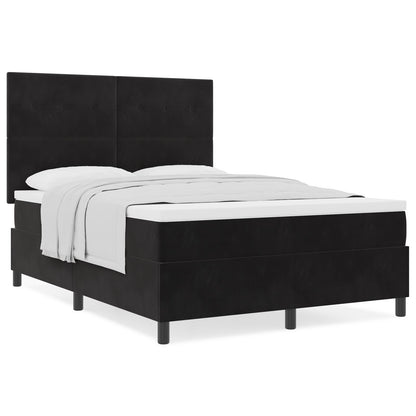 Boxspringbed Met Matras Zwart 160X200 Cm Fluweel Blauw