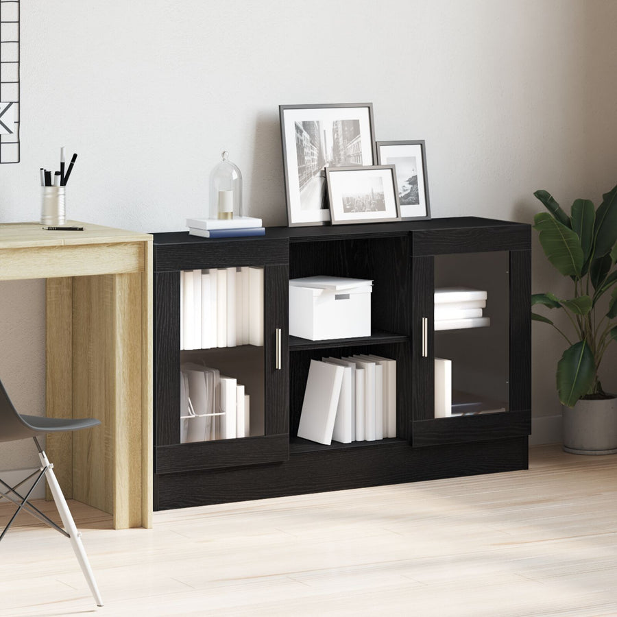 Dressoir Zwart Eiken 120X30,5X70 Cm Gemaakt Van Engineered Hout