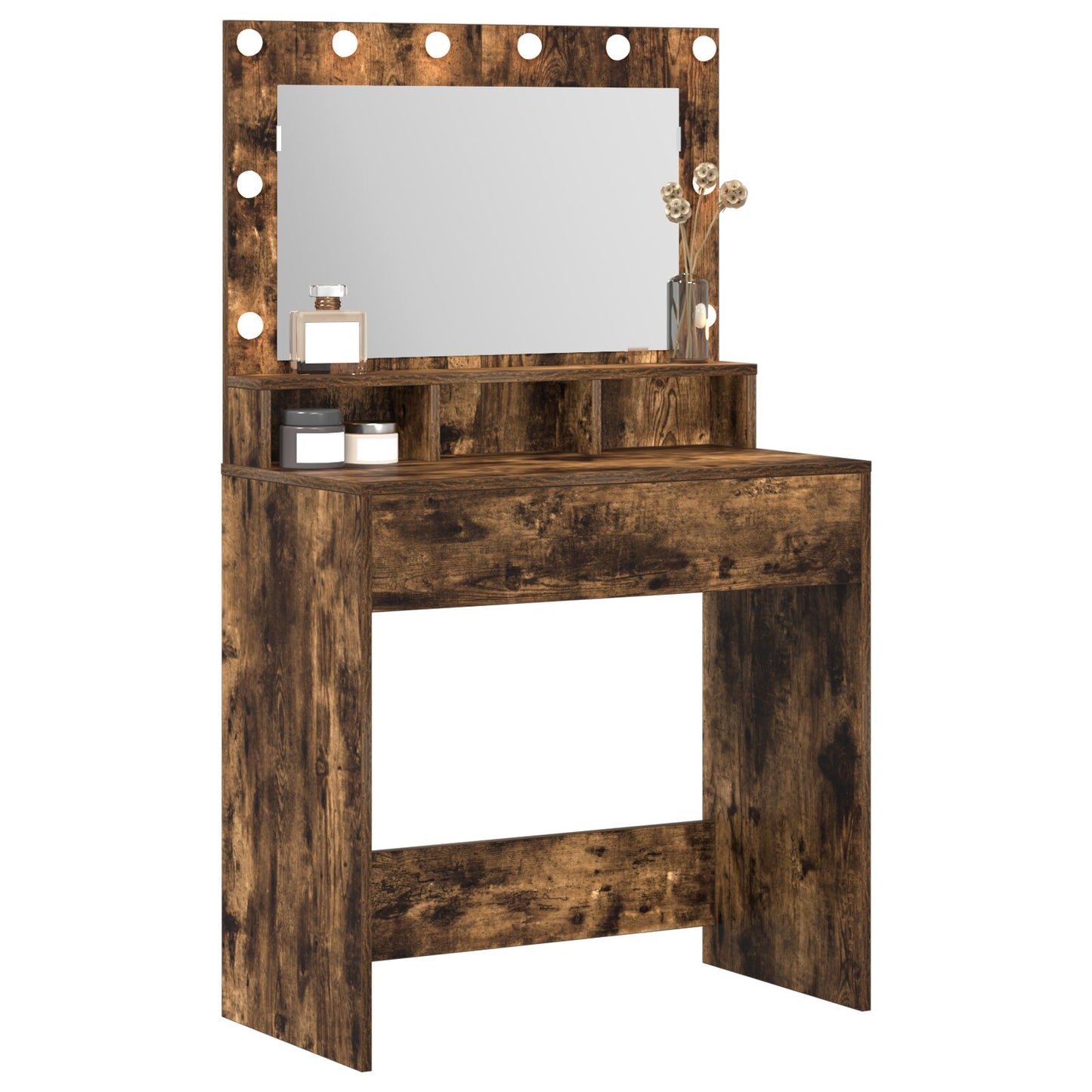 Kaptafel Met Led Verlichting - - Gerookt eiken 79 x 41 x 135 cm