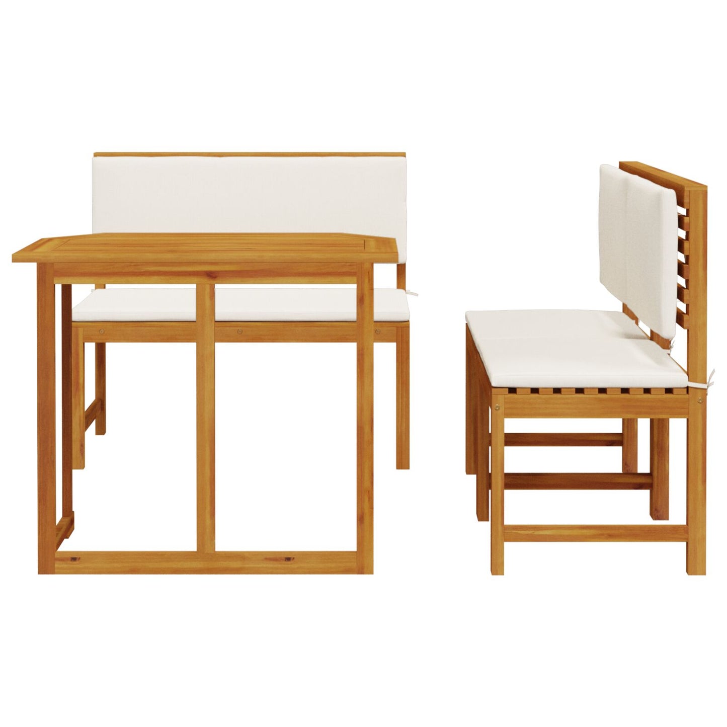 4-Delig Tuin Eetset Van Massief Acaciahout