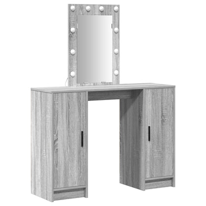 Kaptafel Met Led-Verlichting 102X33X135 Cm Grijs sonoma
