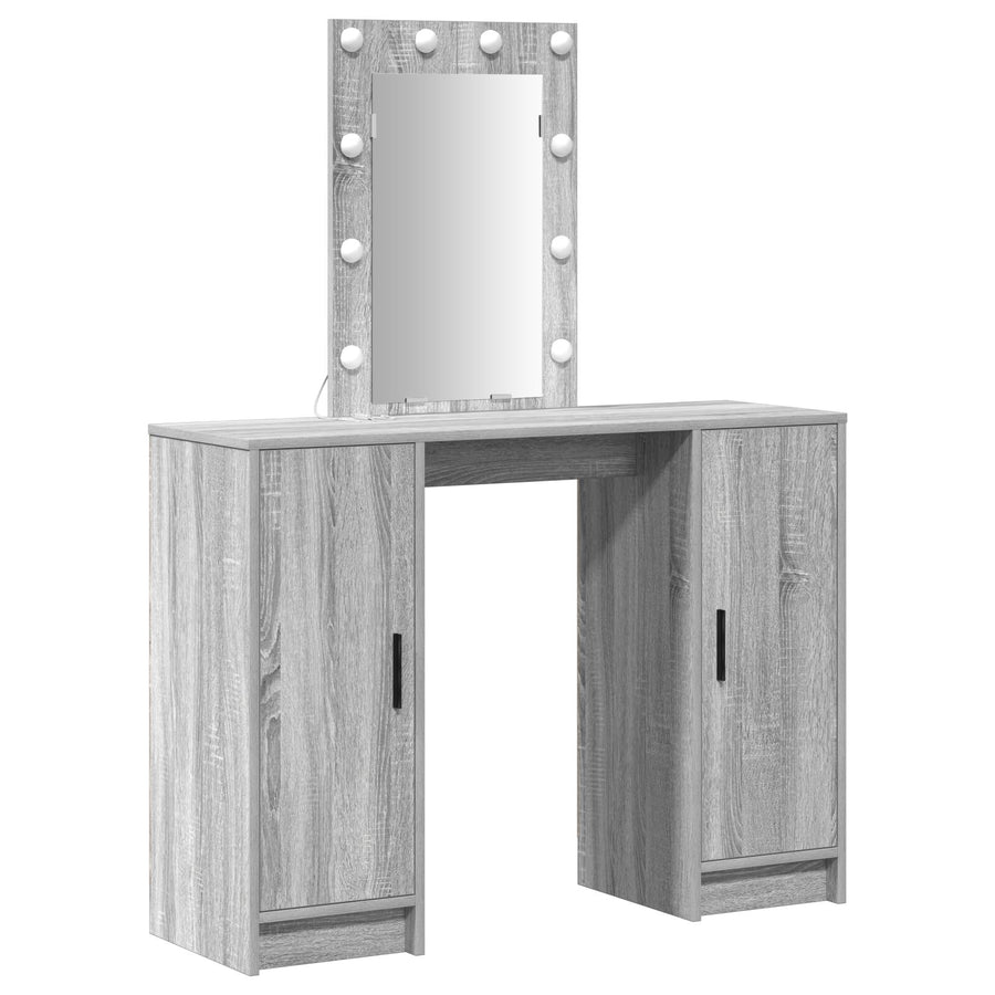 Kaptafel Met Led-Verlichting 102X33X135 Cm Grijs sonoma