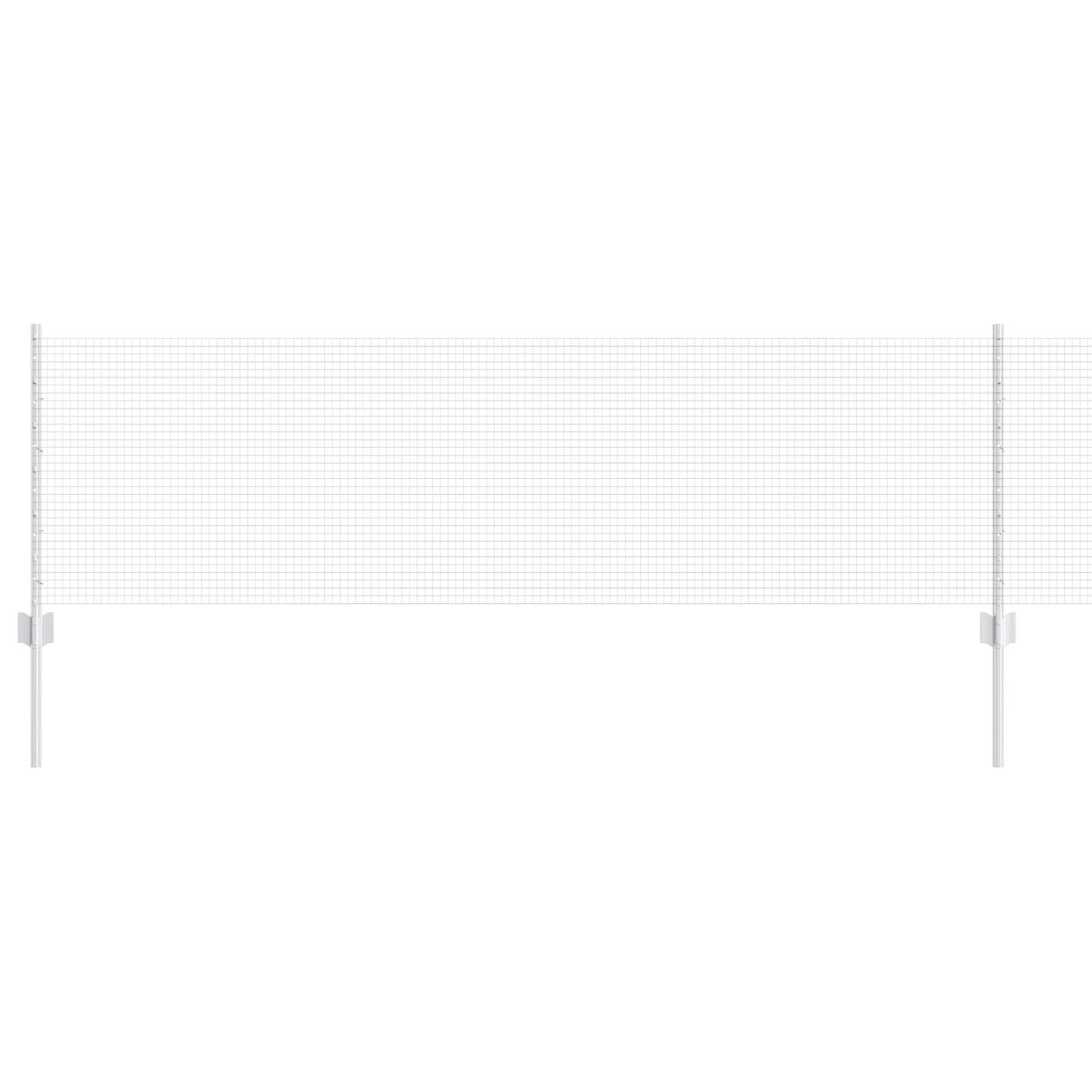 Gelaste Draadomheining Met 22 U-Palen Zilver 0.6X50 M Staal
