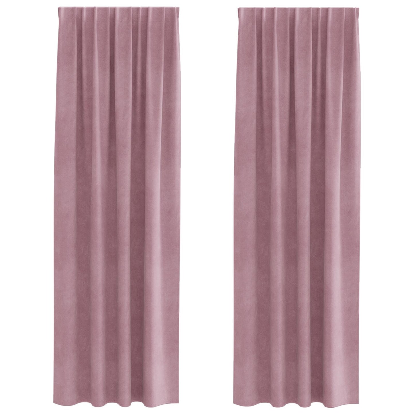 Blackout Gordijnen Met Top Tape 2 Stuks Fluweel Donkerroze 140 x 225 cm met aangenaaid tape