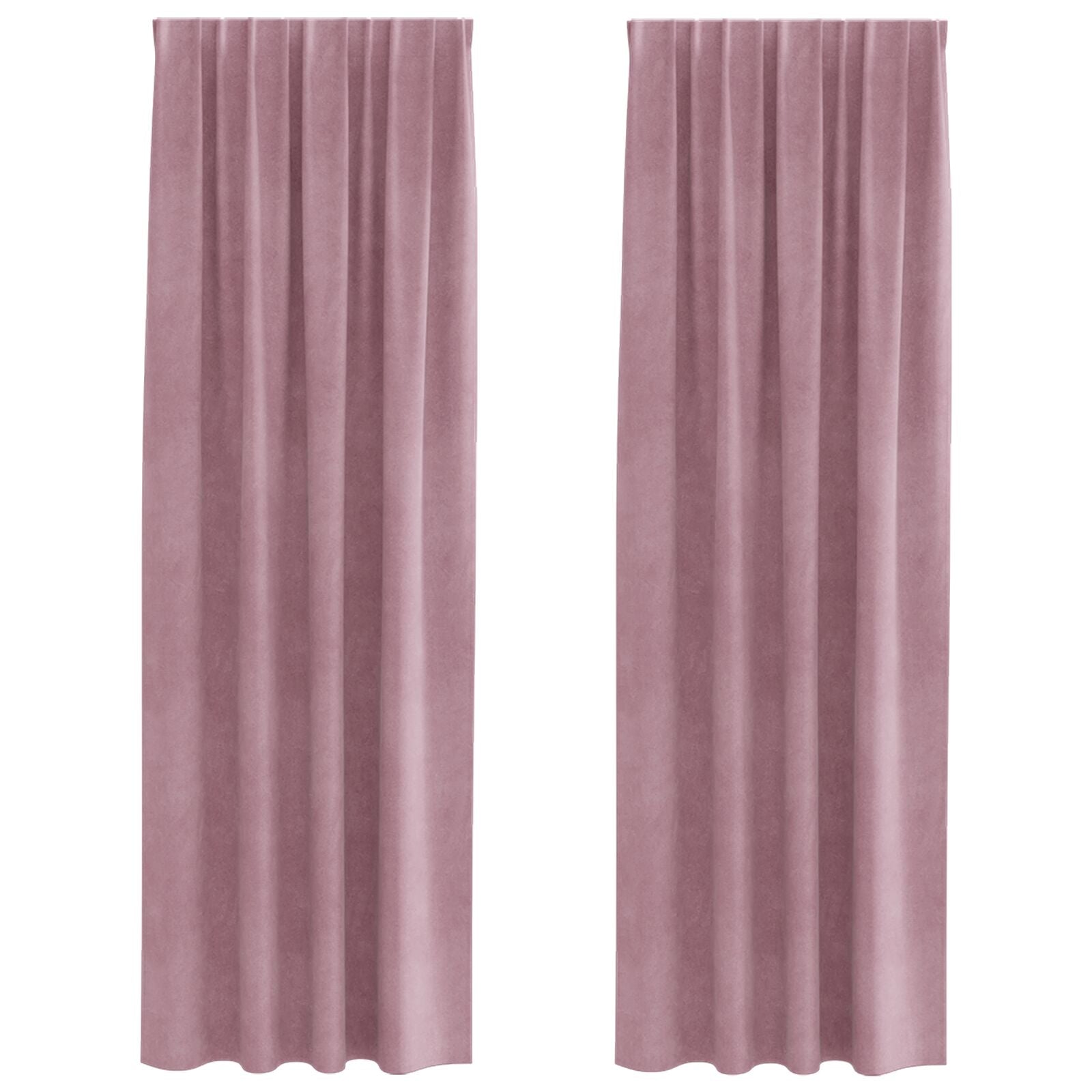 Blackout Gordijnen Met Top Tape 2 Stuks Fluweel Donkerroze 140 x 225 cm met aangenaaid tape