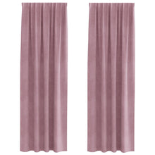 Blackout Gordijnen Met Top Tape 2 Stuks Fluweel Donkerroze 140 x 225 cm met aangenaaid tape
