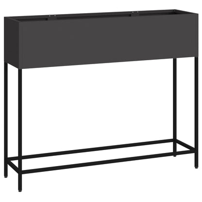 Verhoogde Tuinplantenbak Staal Zwart 100 x 26 x 82 cm